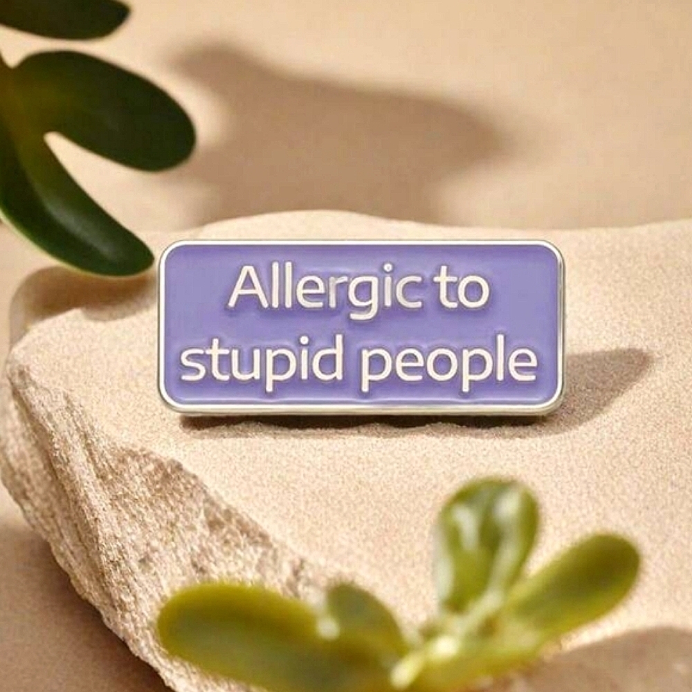 NEW‼️Purple Enamel Pin with Humorous Quote